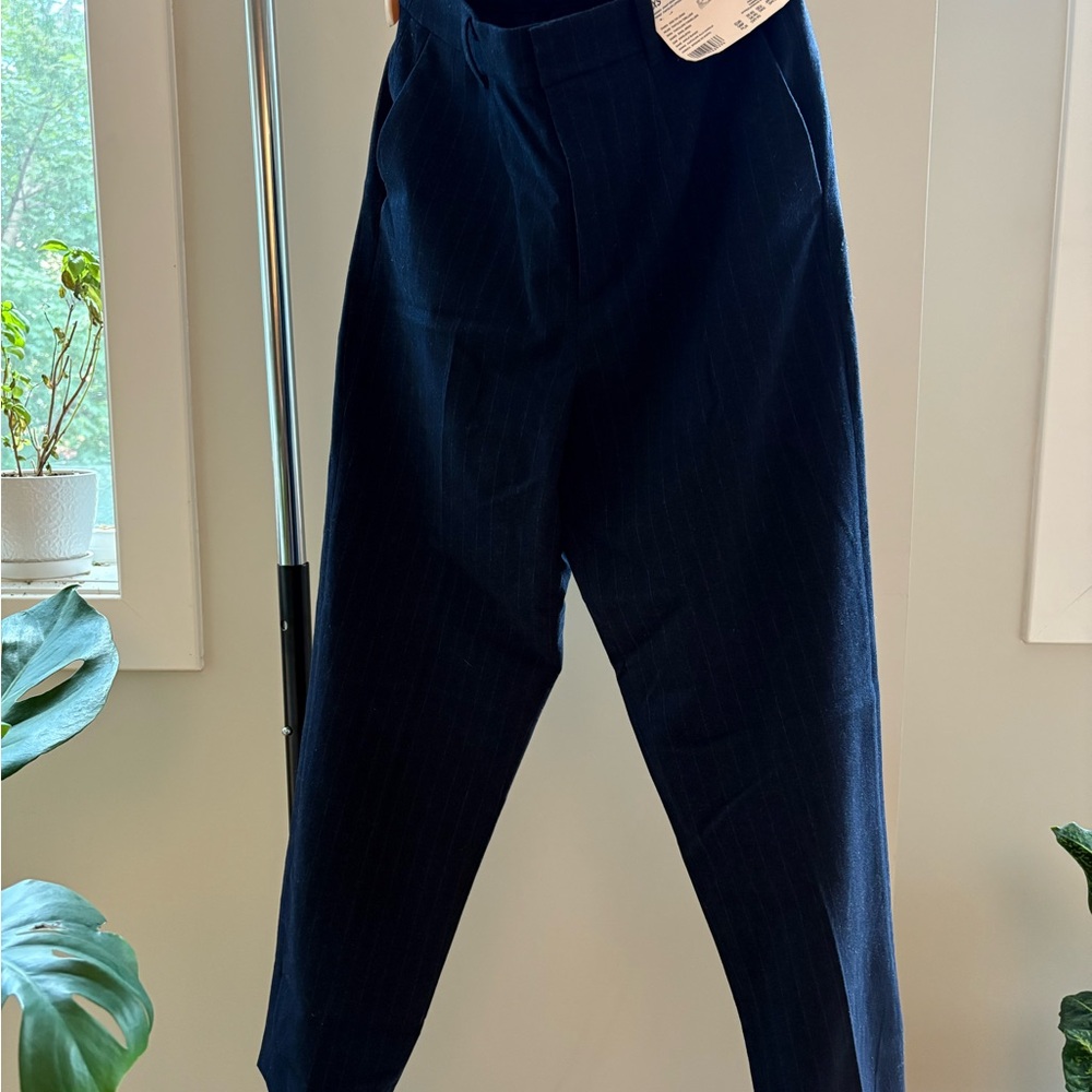 Women’s Gray Striped Navy Pants